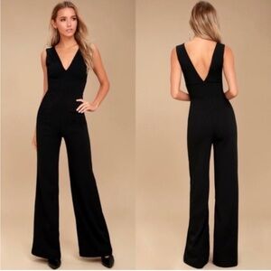 Black Deep V Lulus Jumpsuit